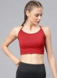 HRX by Hrithik Roshan Red Solid Non Wired Lightly Padded Sports Bra HD 13593