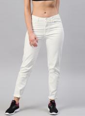 Hrx By Hrithik Roshan White Boyfriend Fit Mid Rise Clean Look Stretchable Jeans women
