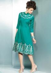 Inddus GREEN EMBROIDERED DRESS women