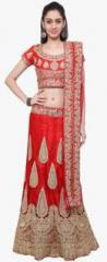 Inddus Red Embroidered Lehenga women
