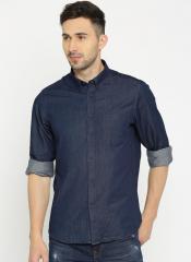 Indian Terrain Blue Solid Casual Shirt men