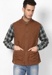 Indian Terrain Brown Ethnic Jacket men