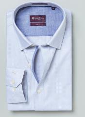 Invictus Blue & White Printed Slim Fit Formal Shirt men