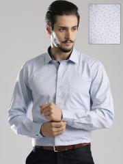 INVICTUS Blue Printed Slim Formal Shirt