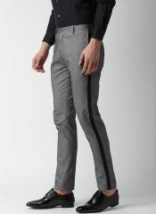 Invictus Grey Melange Solid Formal Trouser men