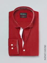 INVICTUS Red Slim Linen Formal Shirt
