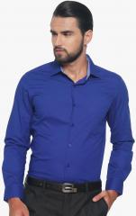Ivoc Blue Solid Slim Fit Formal Shirt men