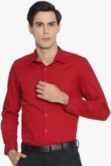 Ivoc Red Smart Slim Fit Solid Formal Shirt men