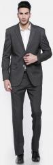 J Hampstead Grey Self Designed Single Breasted Contemporary Fit Formal Suit