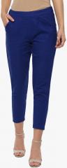 Jaipur Kurti Blue Solid Coloured Pants women