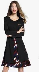 Jc Collection Black Coloured Printed Shift Dress women