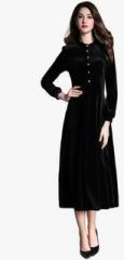 Jc Collection Black Coloured Solid Shift Dress women