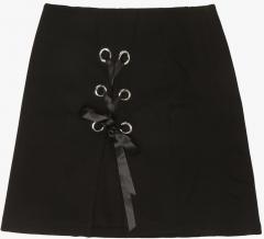 Jc Collection Black Solid A Line Skirt women