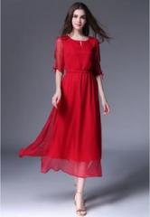 Jc Collection Red Coloured Solid Shift Dress women