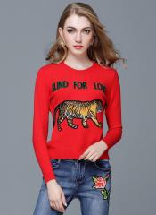 Jc Collection Red Self Design Sweater women
