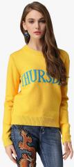 Jc Collection Yellow Printed Sweater women