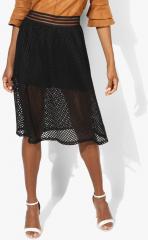 Jealous 21 Black Self Design A Line Skirt women