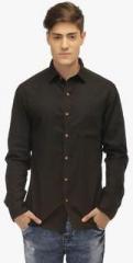 Jogur Black Solid Regular Fit Casual Shirt men