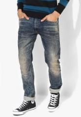 John Players Blue Washed Low Rise Skinny Fit Jeans men