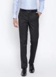 John Players Men Charcoal Grey Skinny Fit Solid Formal Trousers