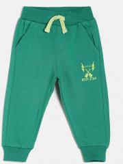 Juniors By Lifestyle Green Slim Fit Track Pant boys