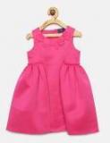 Juniors By Lifestyle Pink Solid Fit and Flare Dress girls