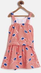Juniors By Lifestyle Red Printed A Line Dress girls