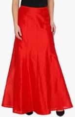 Just Wow Red Solid Flared Skirt women