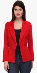 Just Wow Red Solid Summer Jacket women