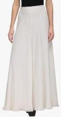 Just Wow White Solid Palazzo women