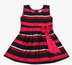 Kids On Board Multi Fit and Flare Striped Casual Dress girls