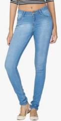 Kraus Blue Washed Mid Rise Skinny Fit Jeans women