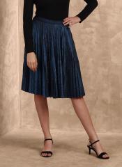 Label Ritu Kumar Blue Self Design Flared Skirt women