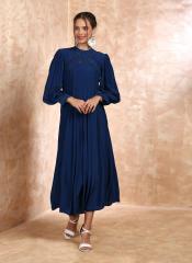 Label Ritu Kumar Navy Blue Self Design Maxi Dress women