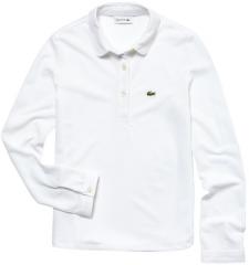 Lacoste White Solid Polo T shirt girls