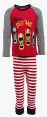 Lazy Shark Red Printed Night Suit boys
