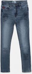 Lee Cooper Blue Skinny Fit Mid Rise Low Distress Stretchable Jeans boys