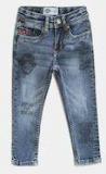 Lee Cooper Blue Skinny Fit Mid Rise Mildly Distressed Stretchable Jeans boys
