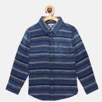 Lee Cooper Blue Striped Casual Shirt boys