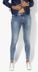 Lee Cooper Blue Washed Mid Rise Skinny Jeans women