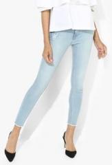 Lee Light Blue Washed High Rise Skinny Fit Jeans women