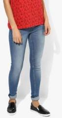 Lee Light Blue Washed Mid Rise Skinny Fit Jeans women