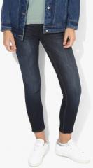 Lee Navy Blue Washed Mid Rise Slim Fit Jeans women