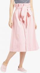 Leo Sansini Pink Solid A Line Skirt women