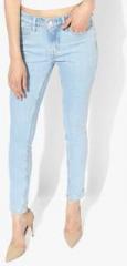 Levis Blue Solid Mid Rise Skinny Fit Jeans women