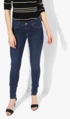 Levis Blue Washed Mid Rise Skinny Fit Jeans women
