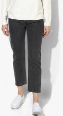 Levis Grey Original Straight Fit High Rise Clean Look Jeans women