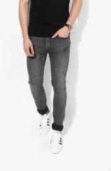 Levis Grey Washed Low Rise Skinny Fit Jeans men