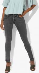 Levis Grey Washed Mid Rise Skinny Fit Jeans women