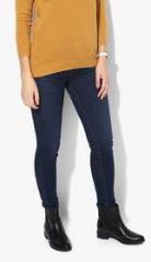 Levis Navy Blue Washed Mid Rise Skinny Fit Jeans women